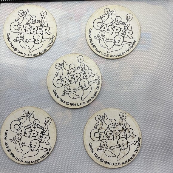 Vintage Game Pog Classics Milk Cap Milkcap Marker Casper Ghost Lot Of 5 - Picture 8 of 12